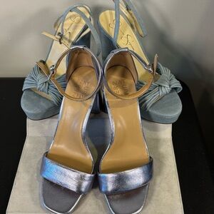 Naturalizer Silver lilac heels and Jessica Simpson Blue Heels size 9, NWOT